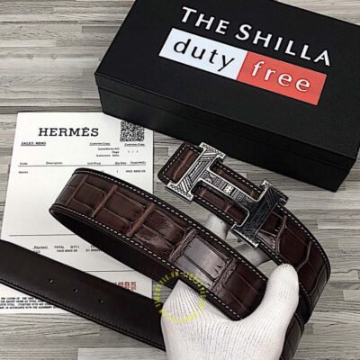 Thắt lưng Hermes khóa đen chì Like Auth