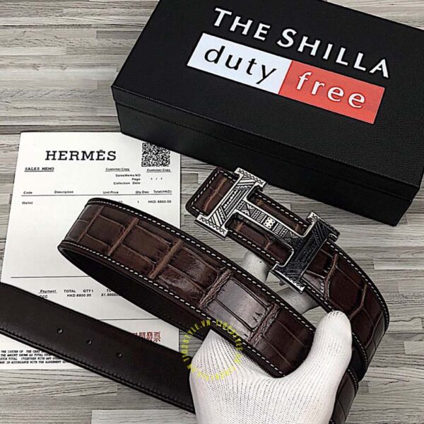 Thắt lưng Hermes khóa đen chì Like Auth
