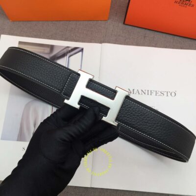 Thắt lưng Hermes đen sần Like Auth