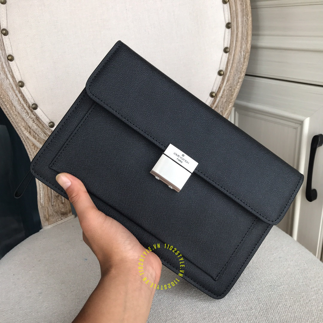 Clutch nam LV màu đen hàng hiệu rep 1:1 chính hãng giá tốt