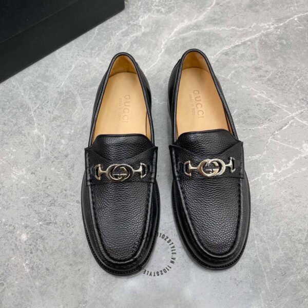 Giới thiệu về siêu phẩm giày lười Gucci nam màu đen da sần like auth