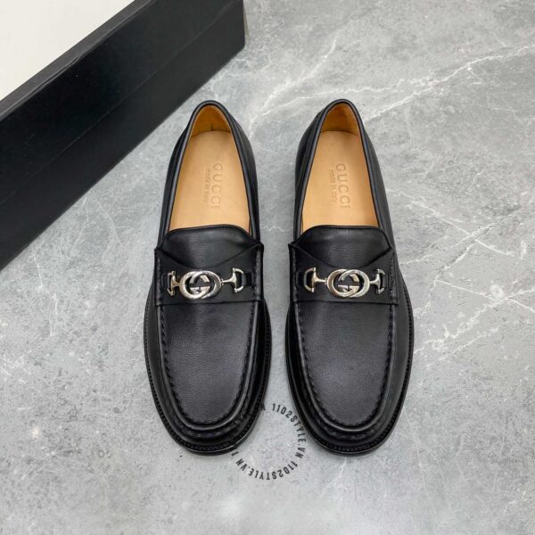 Giới thiệu về siêu phẩm giày lười Gucci nam màu đen da xịn like auth