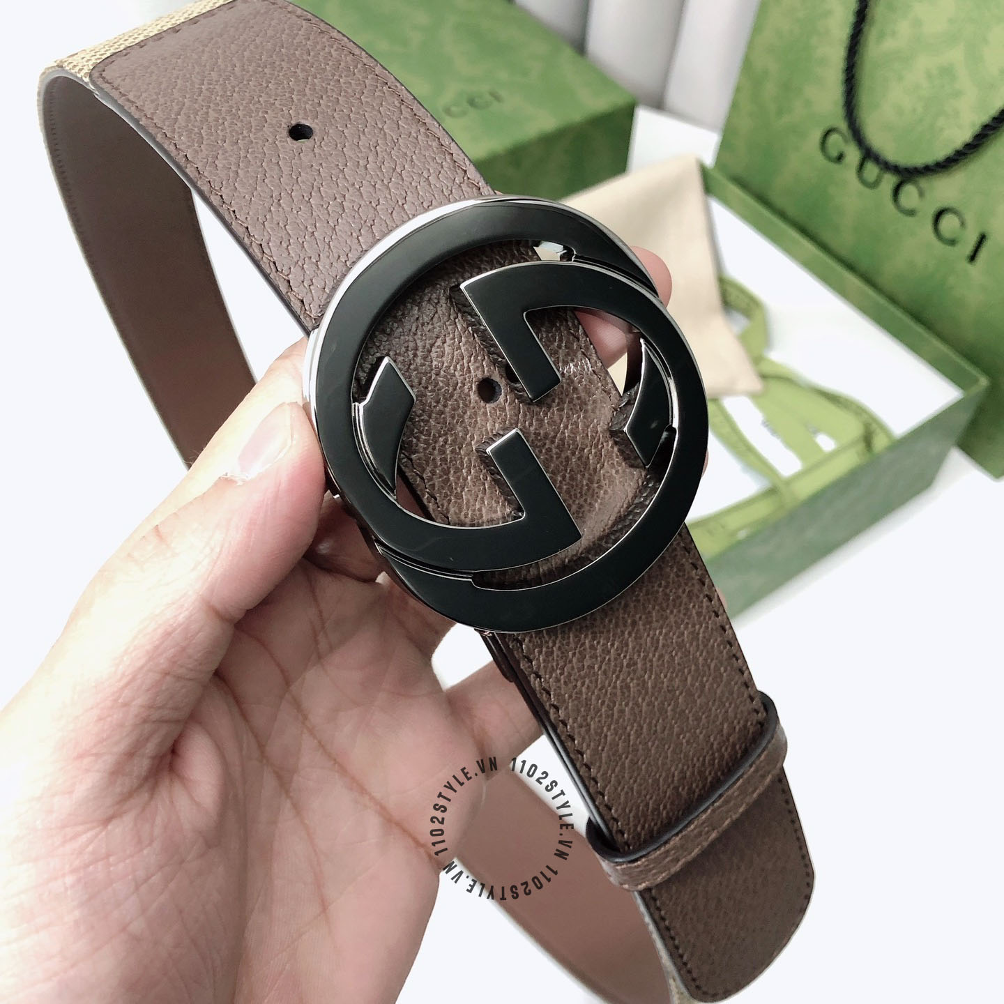 Độ hoàn thiện cao của thắt lưng Gucci nam Like Auth