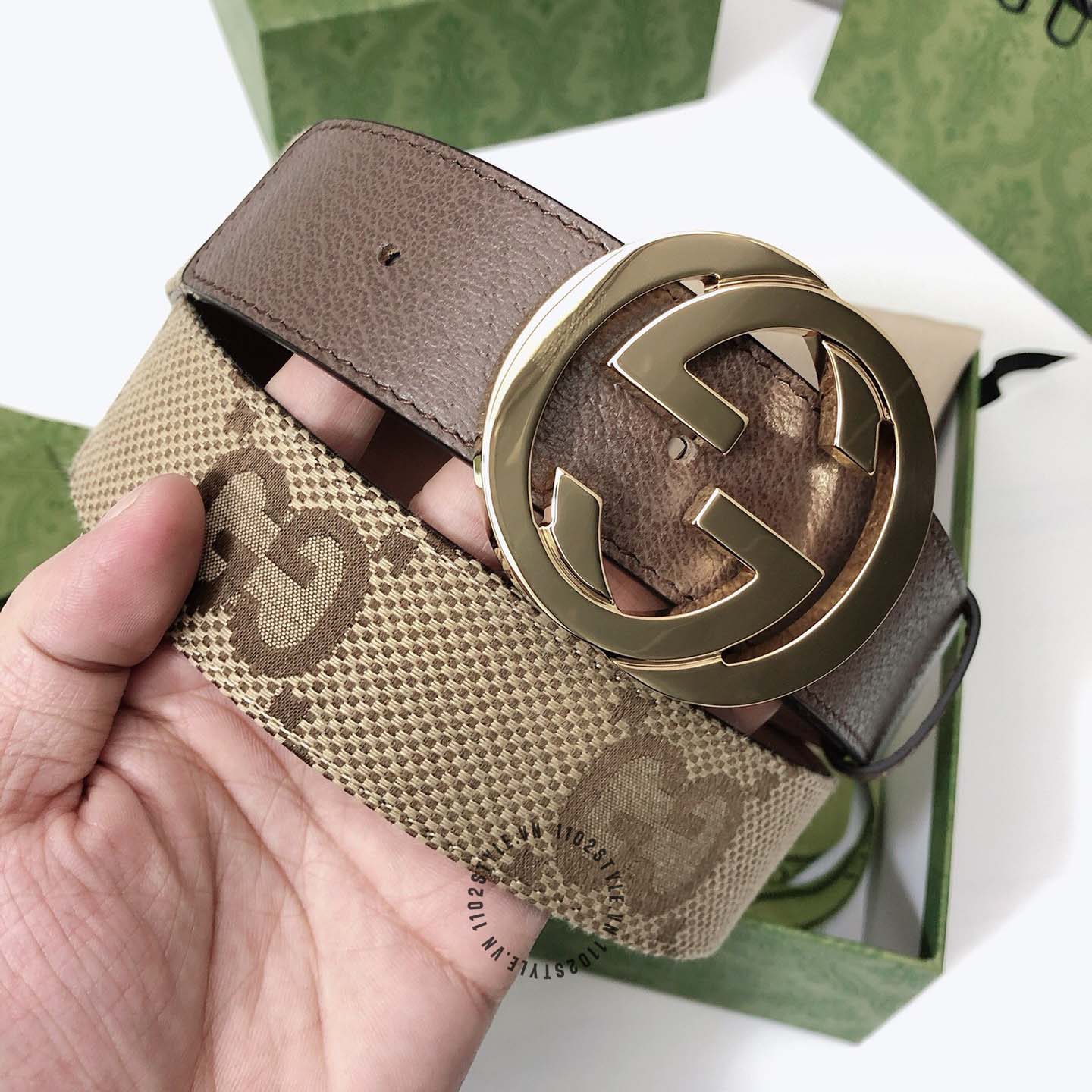 Chất lượng da của thắt lưng Gucci nam mặt khóa vàng bền vững theo thời gian