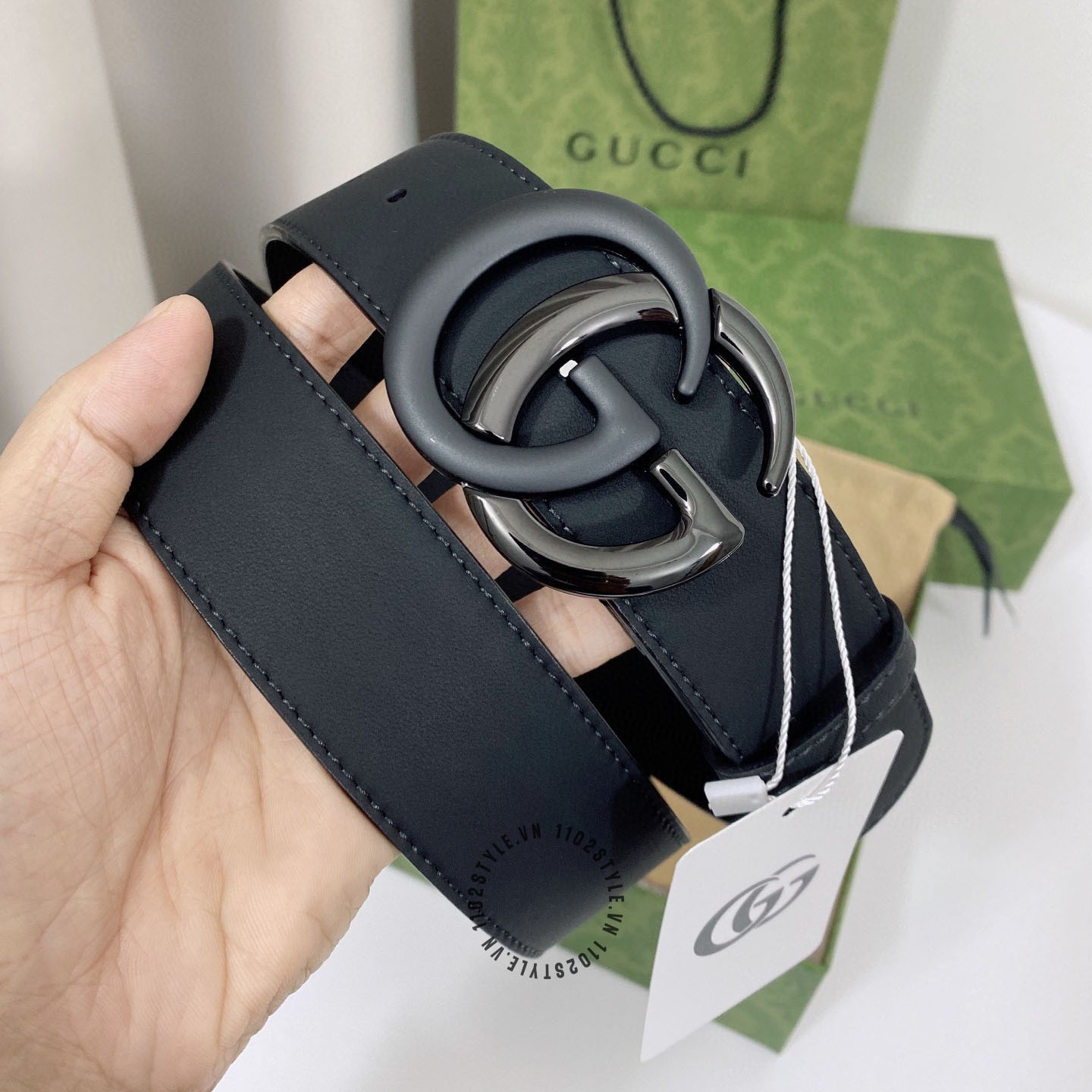 Giới thiệu về siêu phẩm thắt lưng Gucci nam mặt khóa màu đen siêu cấp