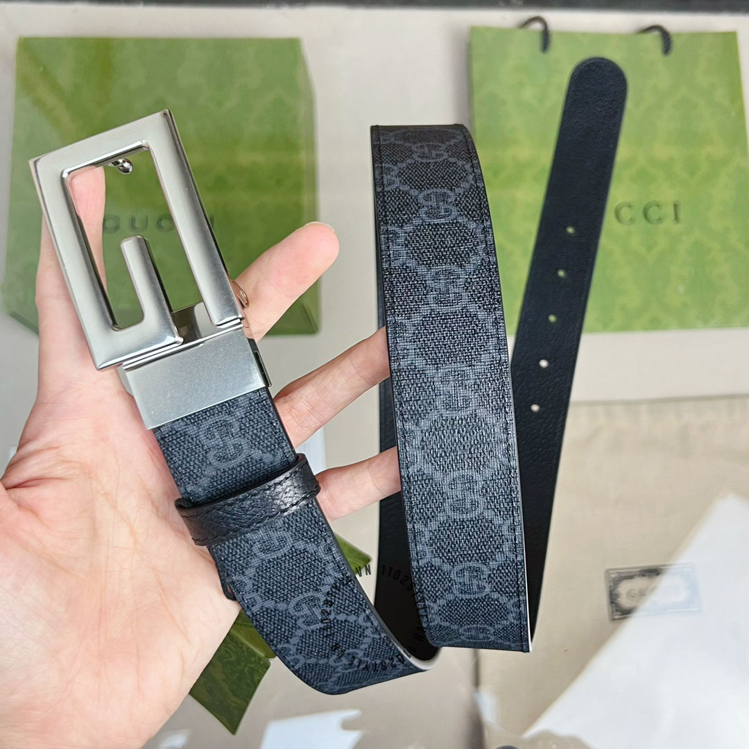 Chất liệu da cao cấp của thắt lưng Gucci nam dây họa tiết