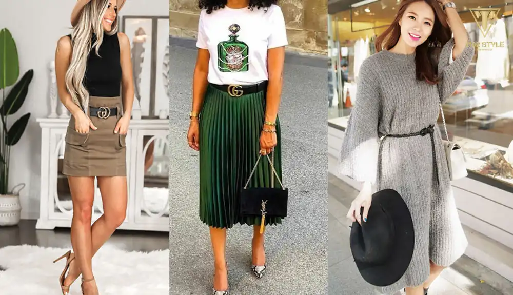Những loại thắt lưng phổ biến được sử dụng làm đai váy