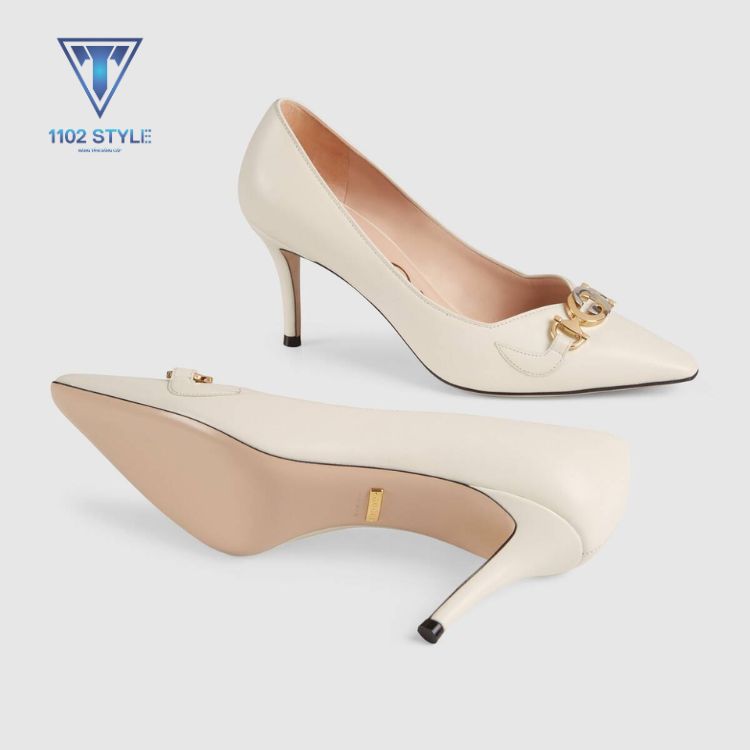 Giày cao gót Gucci màu trắng