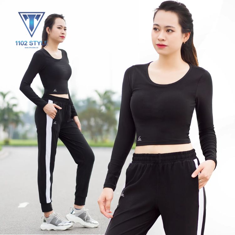 Croptop tay dài, quần jogger