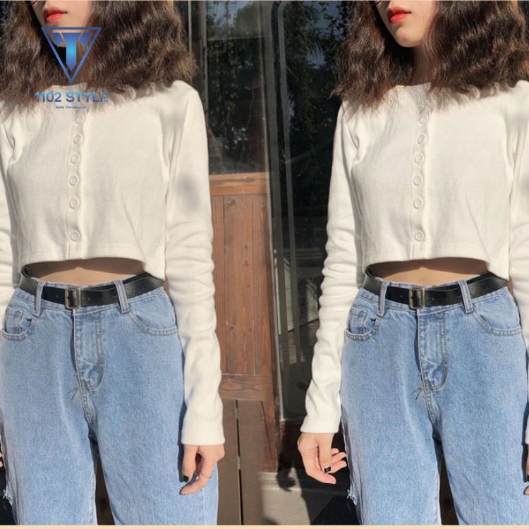 Croptop tay dài, quần baggy