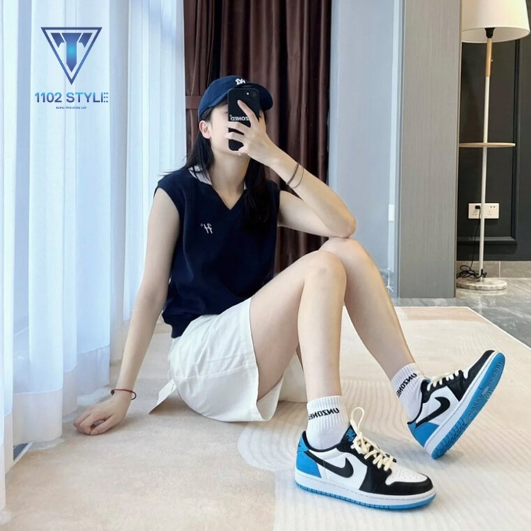  quần short cùng giày jordan nữ