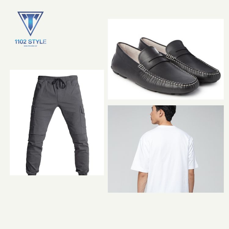 Phối đồ theo phong cách thể thao, streetwear - phối đồ với giày lười nam