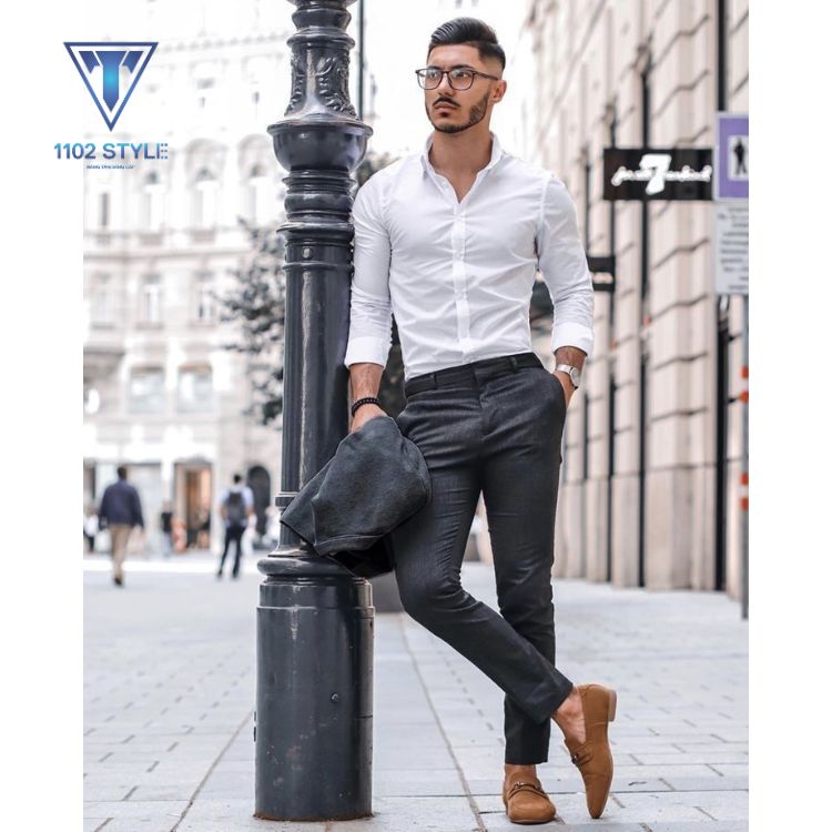 Phối đồ với giày lười da nam theo phong cách lãng mạn