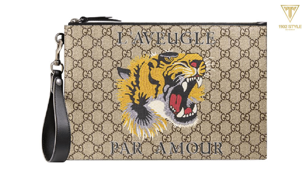 Túi Gucci Bestiary Pouch With Tiger
