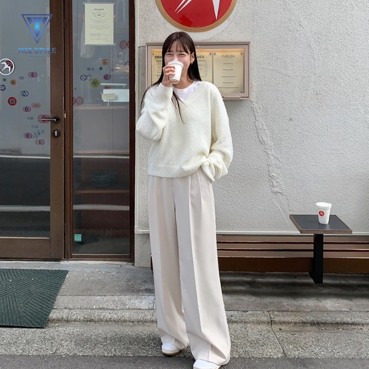 Áo Sweater phối quần jeans