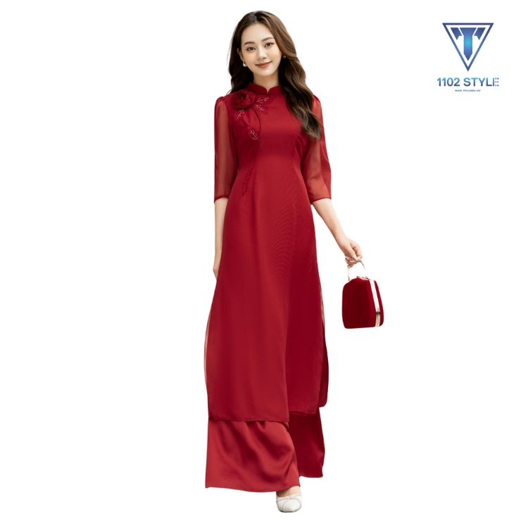 áo dài đỏ mặc quần màu gì đẹp