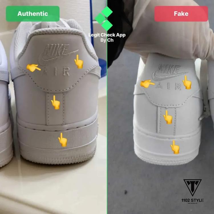 Phân biệt nike air force thật giả