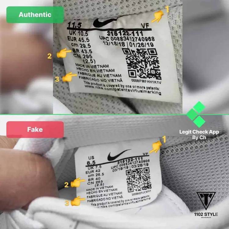 Phân biệt nike air force thật giả