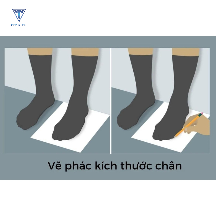 Đặt bàn chân lên tờ giấy