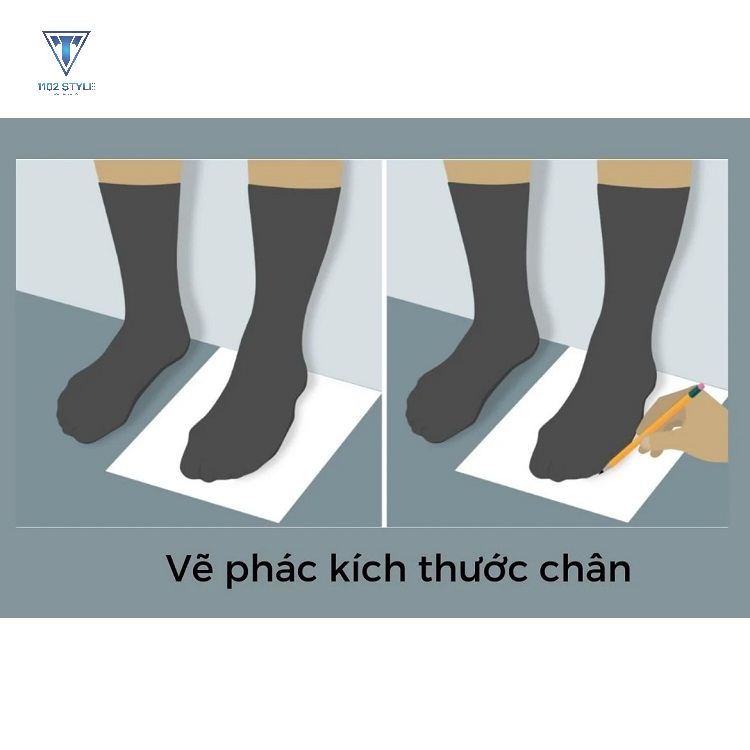 Đặt chân lên tờ giấy trắng